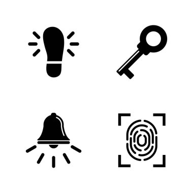 Güvenlik önlemleri. Basit ilgili vektör simgeler