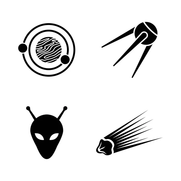 Ruimte. Eenvoudige verwante Vector Icons — Stockvector