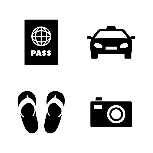 Toerisme, vakantie. Eenvoudige verwante Vector Icons — Stockvector