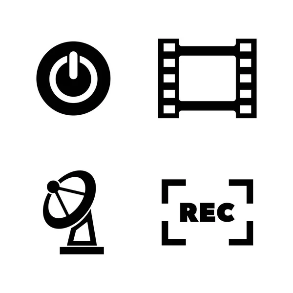Televisión, televisión. Iconos de vectores relacionados simples — Vector de stock