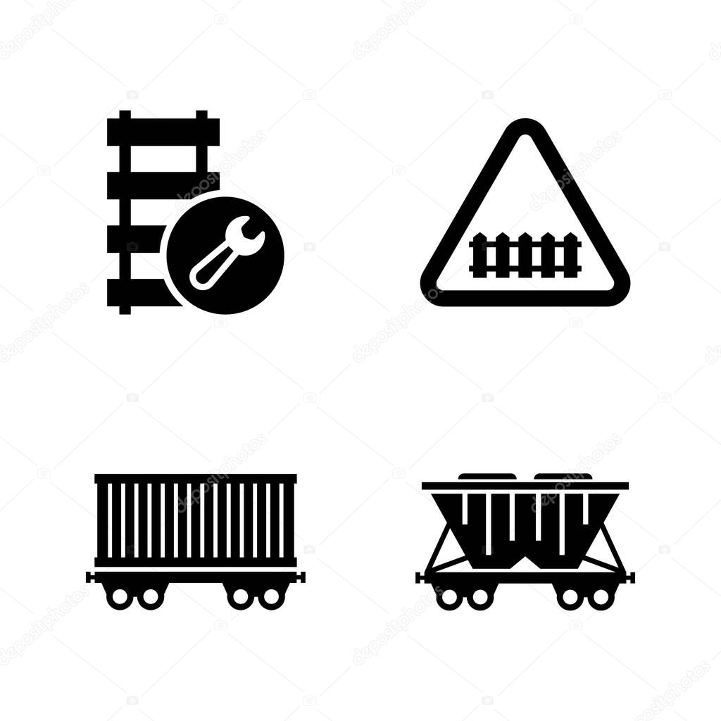 Railway Carriage, Train. Simple Related Vector Icons Set for Video, Mobile Apps, Web Sites, Print Projects and Your Design. Railway Carriage, Train icon Black Flat Illustration on White Background.