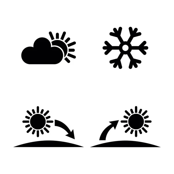 Weer en Sun. Simple gerelateerde Vector Icons — Stockvector