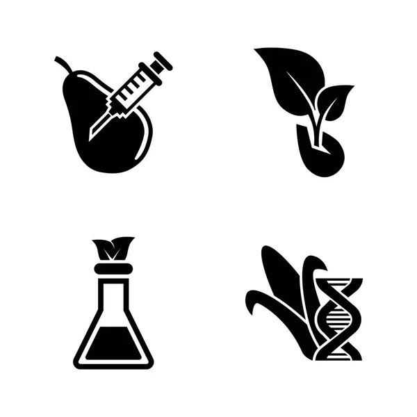 GMO, Dna Modification. Simple Related Vector Icons — Stock Vector