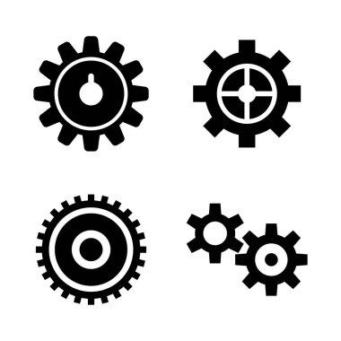 Vites dişli mekanizması. Basit ilgili vektör simgeler