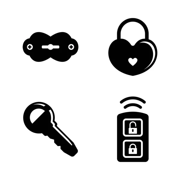 Llaves de seguridad, Lock. Iconos de vectores relacionados simples — Vector de stock