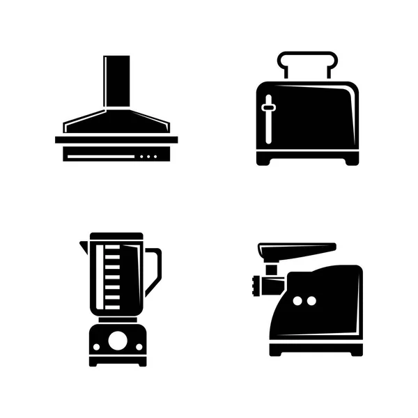 Köksredskap, köksutrustning. Enkla relaterade vektor ikoner — Stock vektor