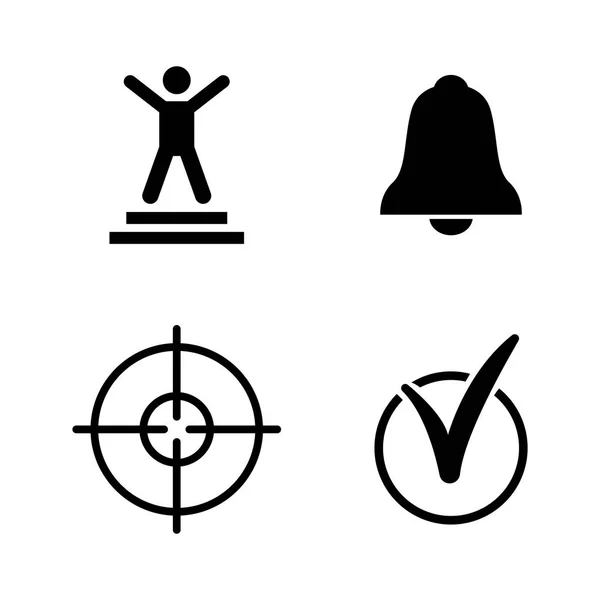 Succesvolle Idee Doel Eenvoudige Verwante Vector Icons Set Voor Video — Stockvector