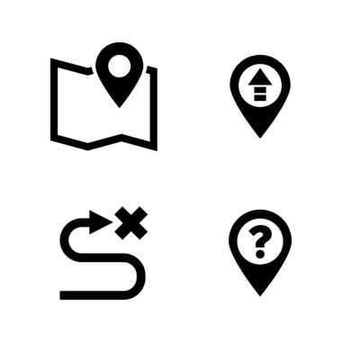 GPS yol, mesafe. Basit ilgili Vector Icons Set Video, mobil uygulamalar, Web siteleri, yazdırma projeleri ve tasarım. GPS yol, mesafe simgesi beyaz arka plan üzerinde siyah düz illüstrasyon.