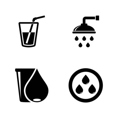 Su damlası, Aqua, sıvı. Basit ilgili vektör simgeler