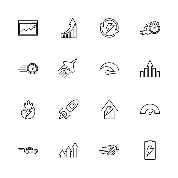 Performance- Flat Vector line Icons