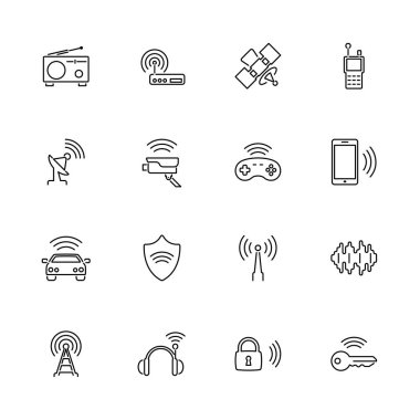 Radyo - düz vektör hat simgeler
