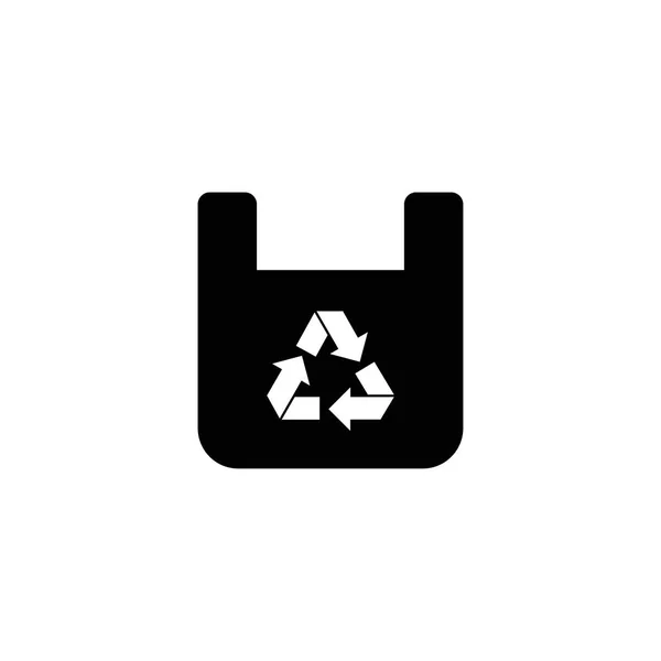 Recycling Paper Bag Flat Vector Icon — Stock Vector