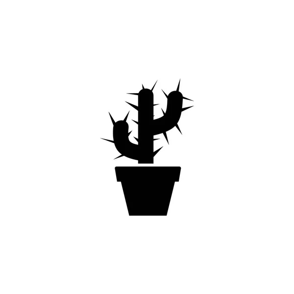 Kaktus i blomkruka platt vektor ikon — Stock vektor