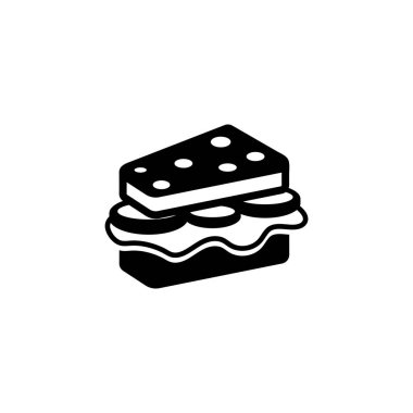 Peynir ve Sosis Düz Vektör Simgesi ile Sandviç