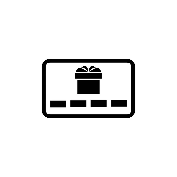 Geschenkkarte, Geschenk flache Vektor-Symbol — Stockvektor