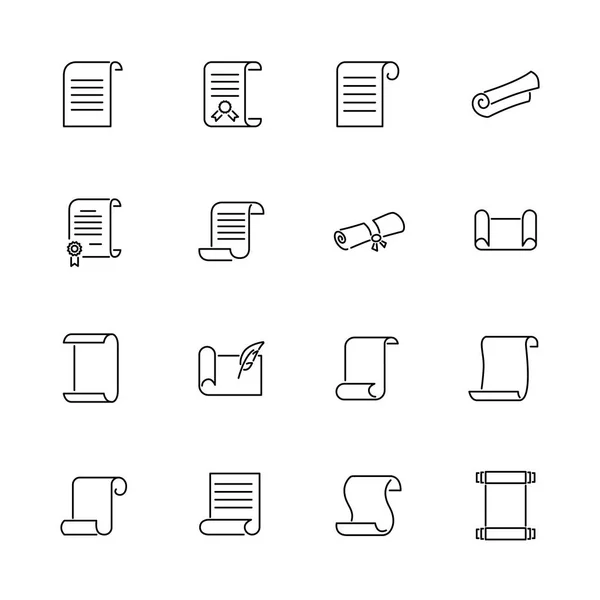 Rouleaux et papiers - Icônes vectorielles plates — Image vectorielle