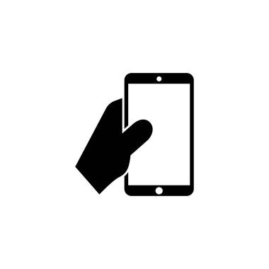 Human Hand Holding Smartphone Vector Icon clipart