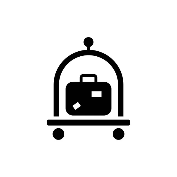 Gepäck, Gepäck, Koffer Trolley Vektor-Symbol — Stockvektor