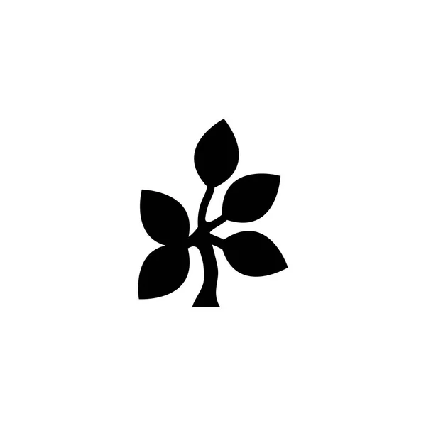 Ramo de árvore com ícone de vetor de folhas —  Vetores de Stock