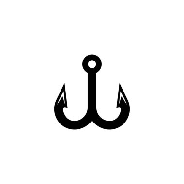 Balıkçılık Yem, Çift Kanca Vektör Simgesi