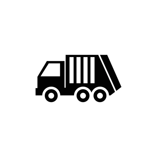 쓰레기 로더 트럭, 위생 차량 벡터 아이콘 — 스톡 벡터