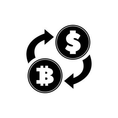 Dolar Döviz Döviz Bitcoin Düz Vektör Simgesi