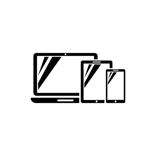 Komputer laptop, tablet, smartphone płaski wektor ikona — Wektor stockowy