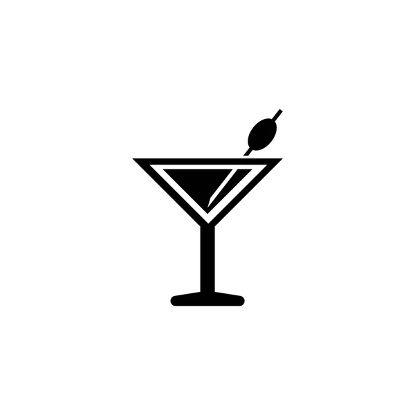 Cóctel Martini, Bebida de licor Icono Vector plano — Vector de stock