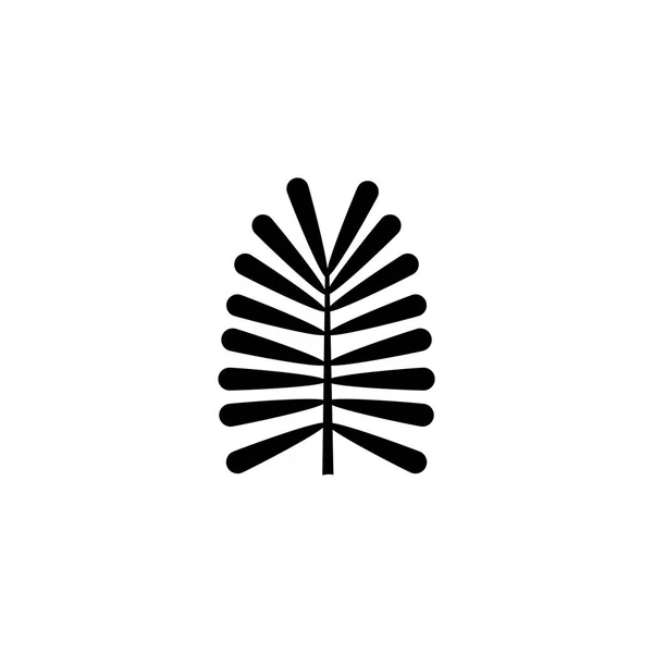 Planta tropical, folha de samambaia, ícone vetorial plano de ramificação —  Vetores de Stock