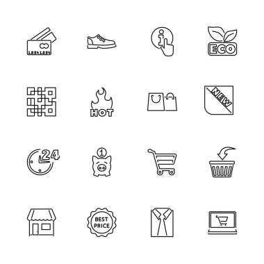 Alışveriş - düz vektör simgeler