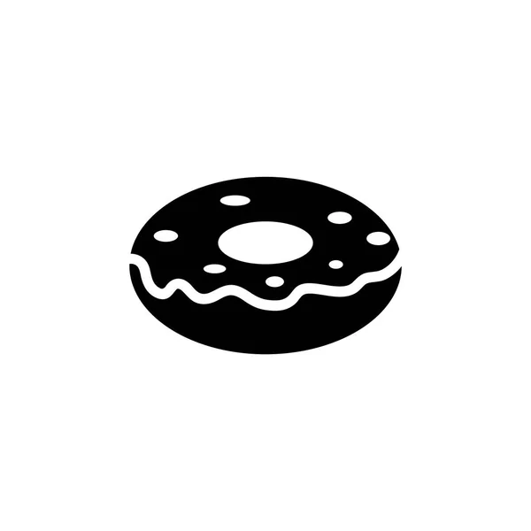 釉面蛋糕，甜甜圈平面矢量图标 — 图库矢量图片