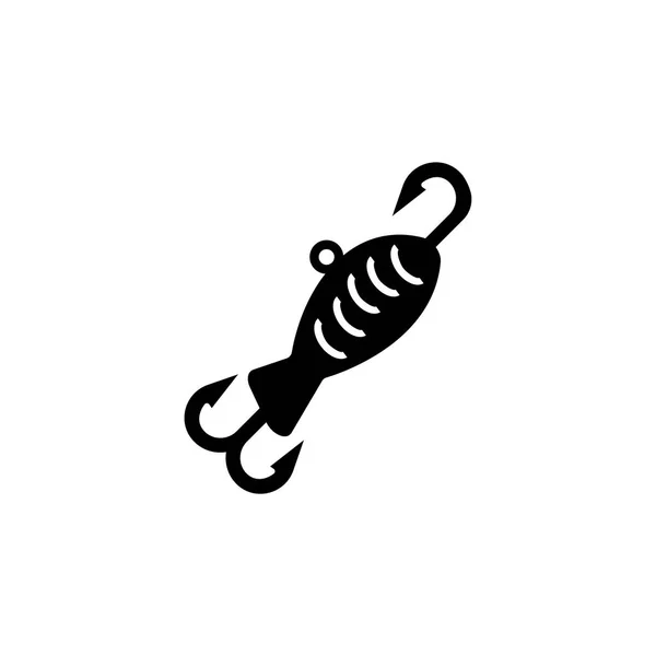 Fishing Lure, Hook Bait Flat Vector Icon — Stock Vector