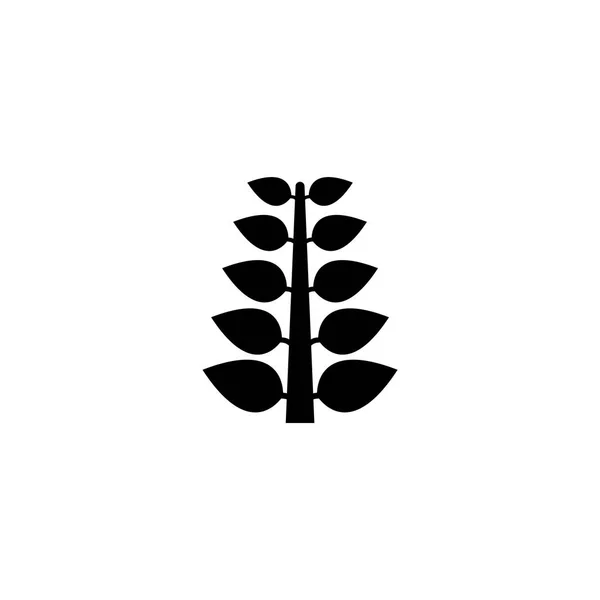 Branch with Leaves, Tree Sprout Flat Vector Icon — Stock Vector