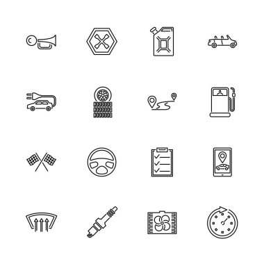 Otomobil - düz vektör simgeler