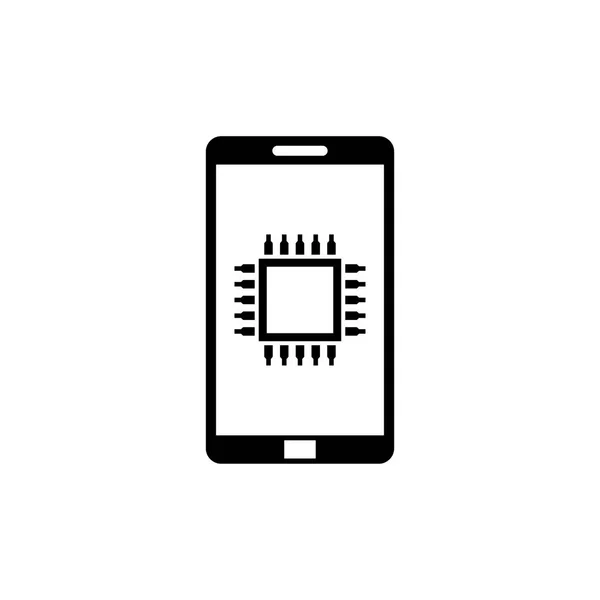 Pantalla táctil Smartphone y CPU Chip Flat Vector Icon — Archivo Imágenes Vectoriales