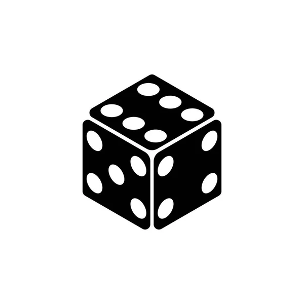 Jeu de dés, Casino Cube Flat Vector Icône — Image vectorielle