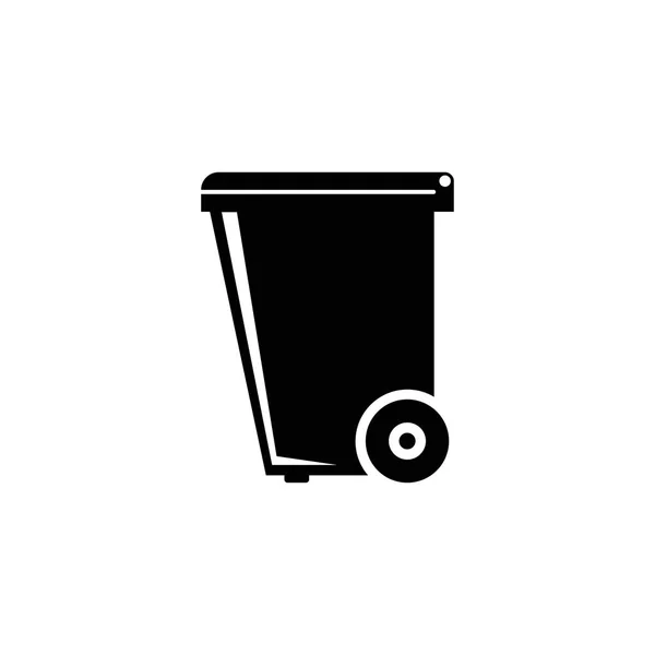 Dumpster, plastikowy zbiornik na kosz płaski wektor ikona — Wektor stockowy