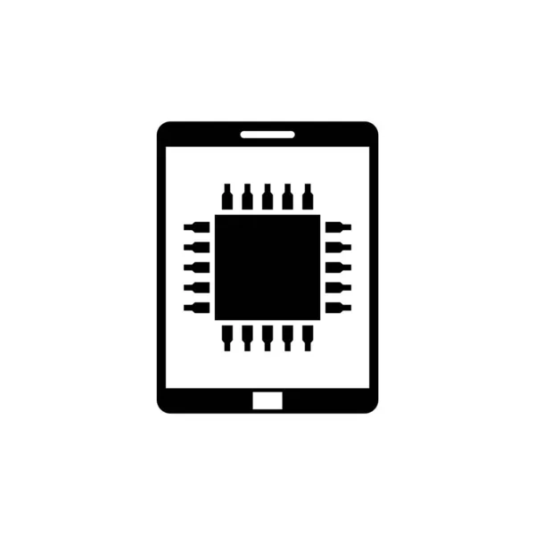 Procesador móvil, Teléfono Microprocesador Vector plano Icono — Archivo Imágenes Vectoriales