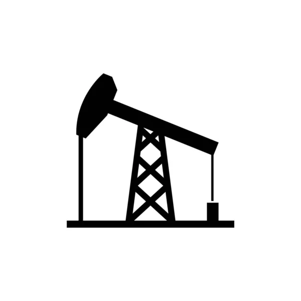 Oil Derrick, Mining Pump Tower Flat Vector Icon — стоковий вектор