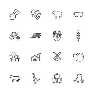 Tarım - düz vektör simgeler