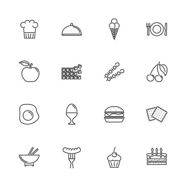 Gıda - düz vektör simgeler