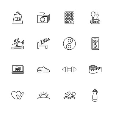 Sağlıklı yaşam - düz vektör simgeler