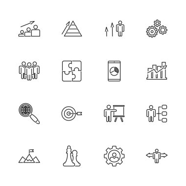 Strateji - düz vektör simgeler