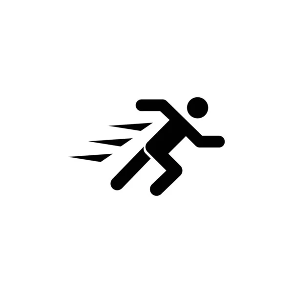 Running Man, Fast Runner Person Flat Vector Icon — Stock Vector