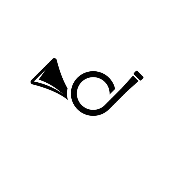 Post Horn Instrumento Bronze Musical Trombeta Ilustração Flat Vector Icon —  Vetores de Stock