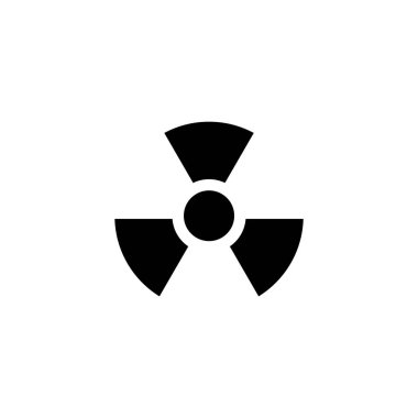 Radyasyon Alarmı, Reaktör Radyoaktivitesi. Düz Vektör Simgesi illüstrasyonu. Beyaz arka planda basit bir siyah sembol. Ağ ve mobil UI ögesi için Radyasyon Uyarısı, Nükleer Radyoaktif işaret tasarımı şablonu