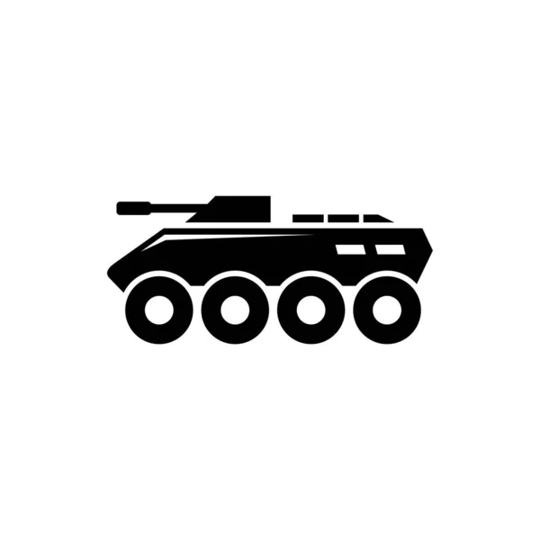 Militär Btr Gepanzerter Mannschaftstransportwagen Flat Vector Icon Illustration Einfaches Schwarzes — Stockvektor