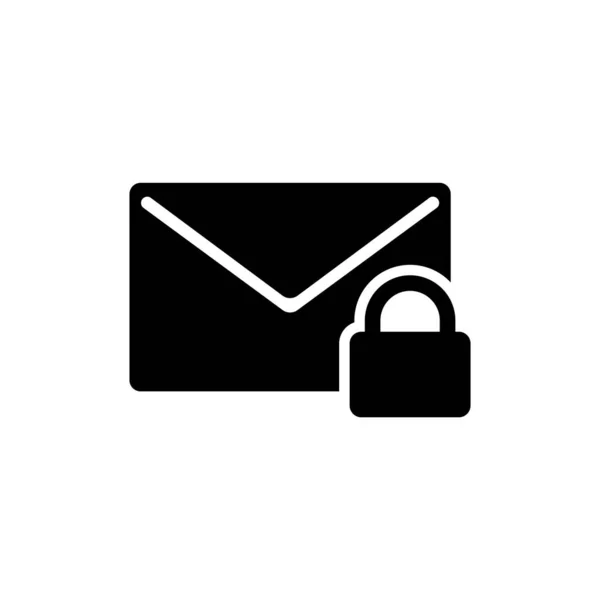 Ασφαλής Κλειδαριά Επιστολών Προστασία Ταχυδρομείου Εικόνα Επίπεδου Διανυσματικού Εικονιδίου Απλό — Διανυσματικό Αρχείο