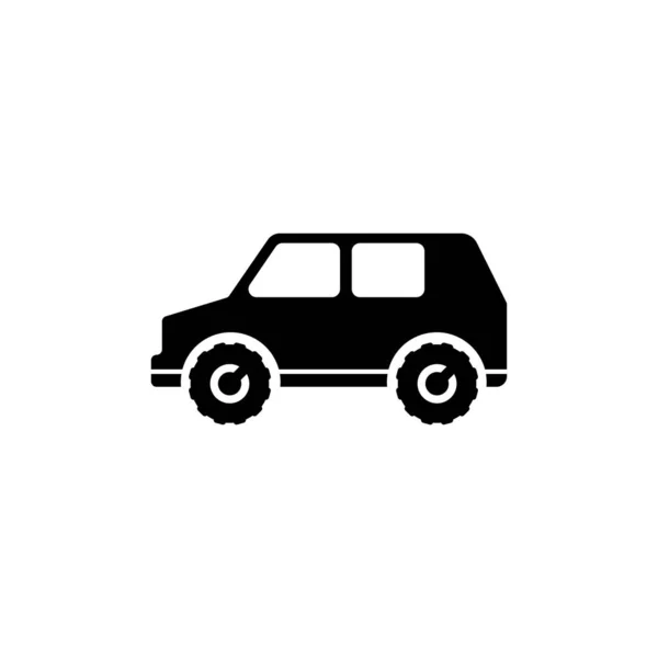 Suv Car 4X4 Fordon Travel Transport Platt Vektor Ikon Illustration — Stock vektor