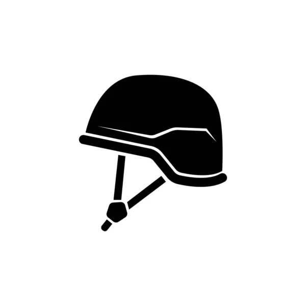 Casque Soldat Armure Armée Uniforme Militaire Illustration Icône Vectorielle Plate — Image vectorielle